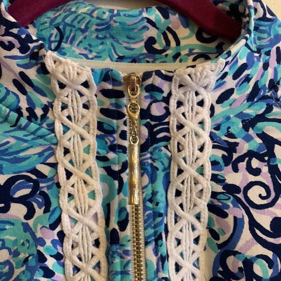 Lilly Pulitzer Blue Quarter Zipped Pullover - Picture 3 of 4